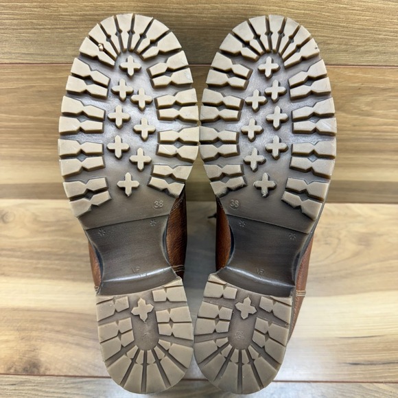 Bull Boxer Catherine Combat Block Heel Womens 8 M Brown Leather Block Heel Boots - Picture 9 of 12